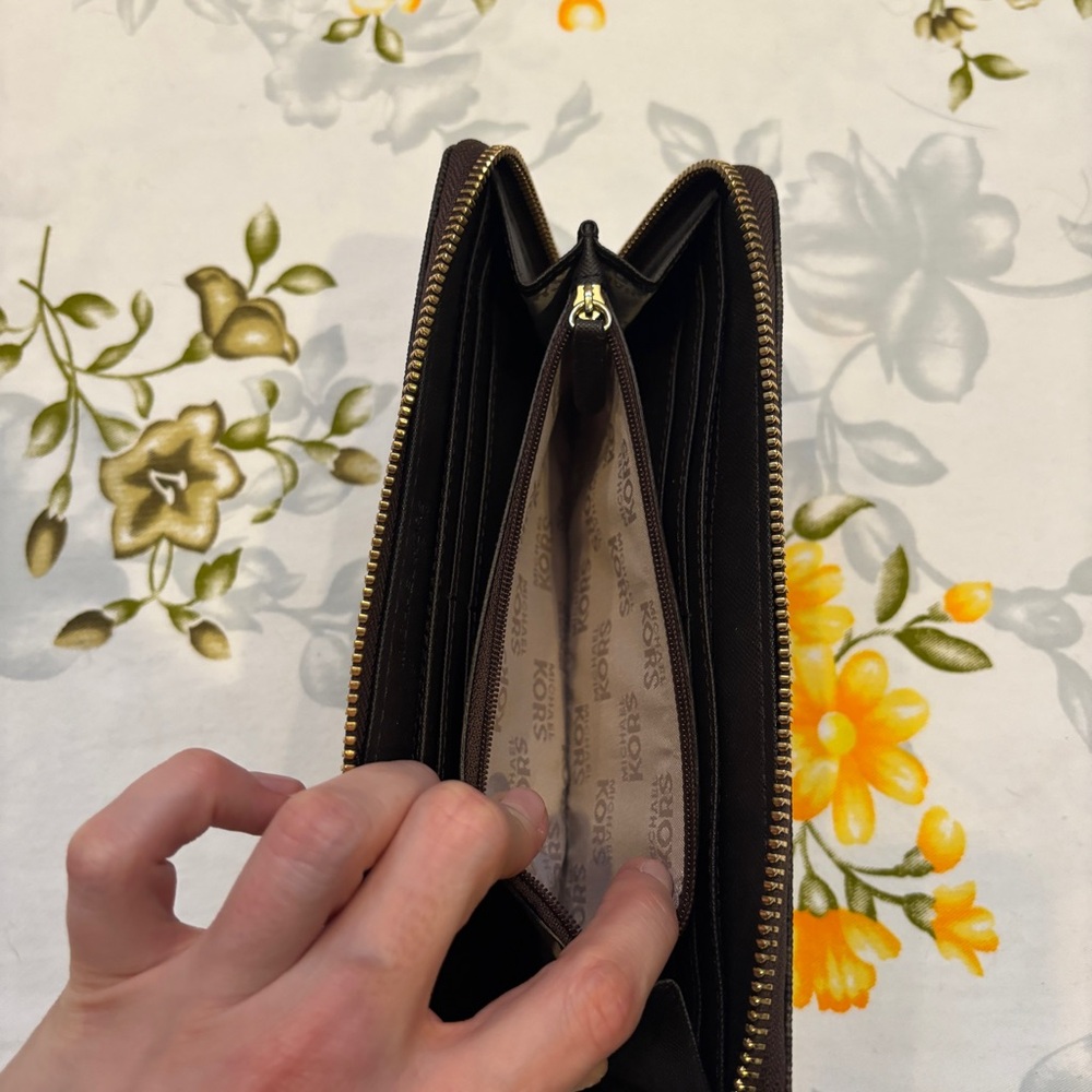 Michael Kors Brown Zip Wallet - Picture 7 of 10